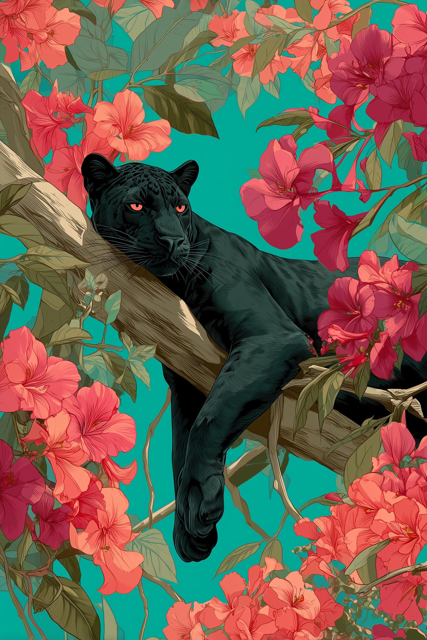 Black Panther in Teal