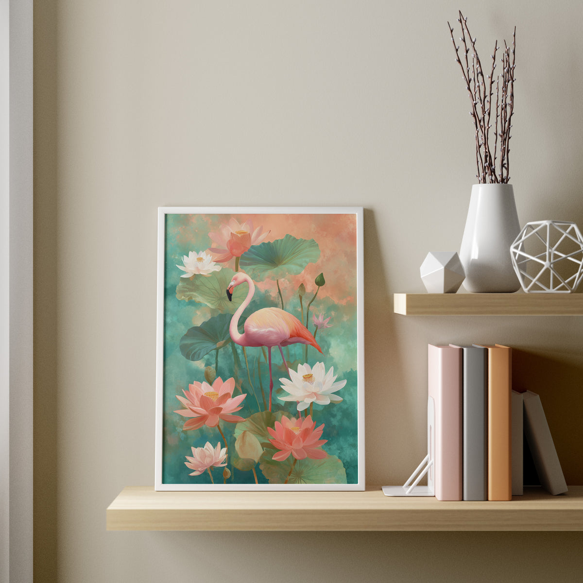 Flamingo in Lotus Garden