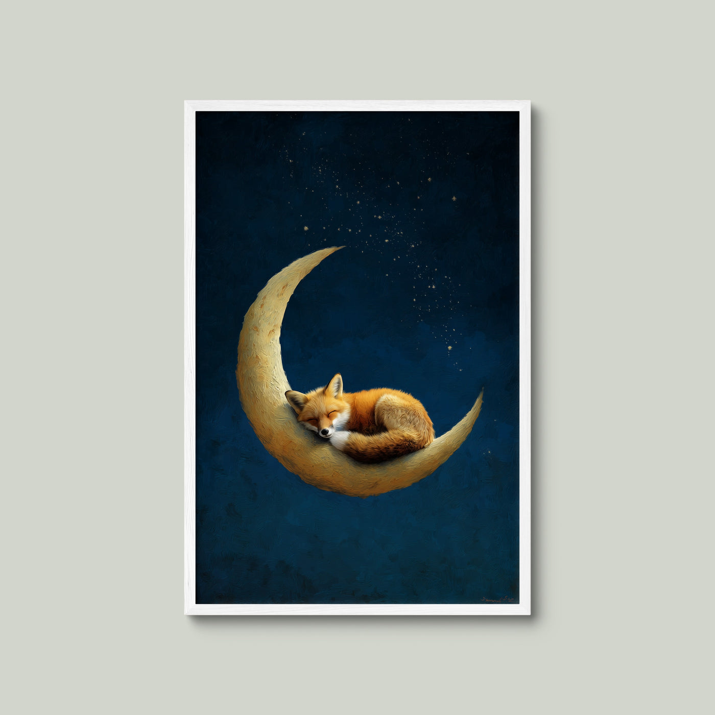 Fox on Crescent Moon