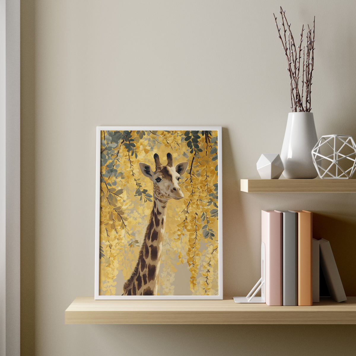 Giraffe in Golden Laburnum