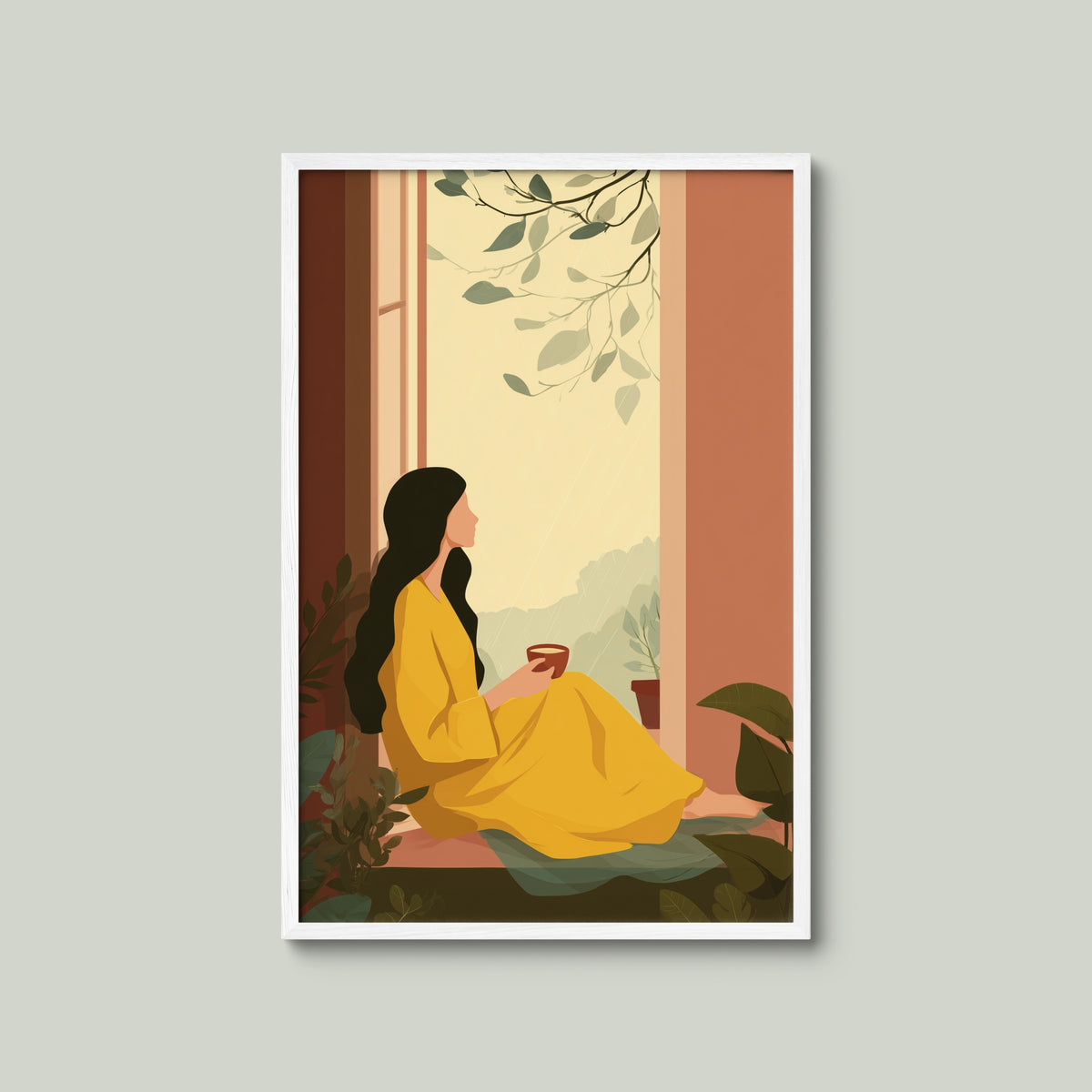 Rain and Yellow Kurta
