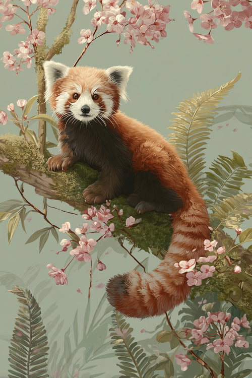 Red Panda in Blossom