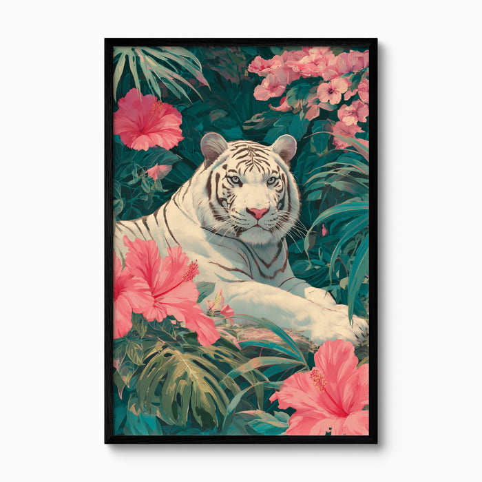 White Tiger in Hibiscus
