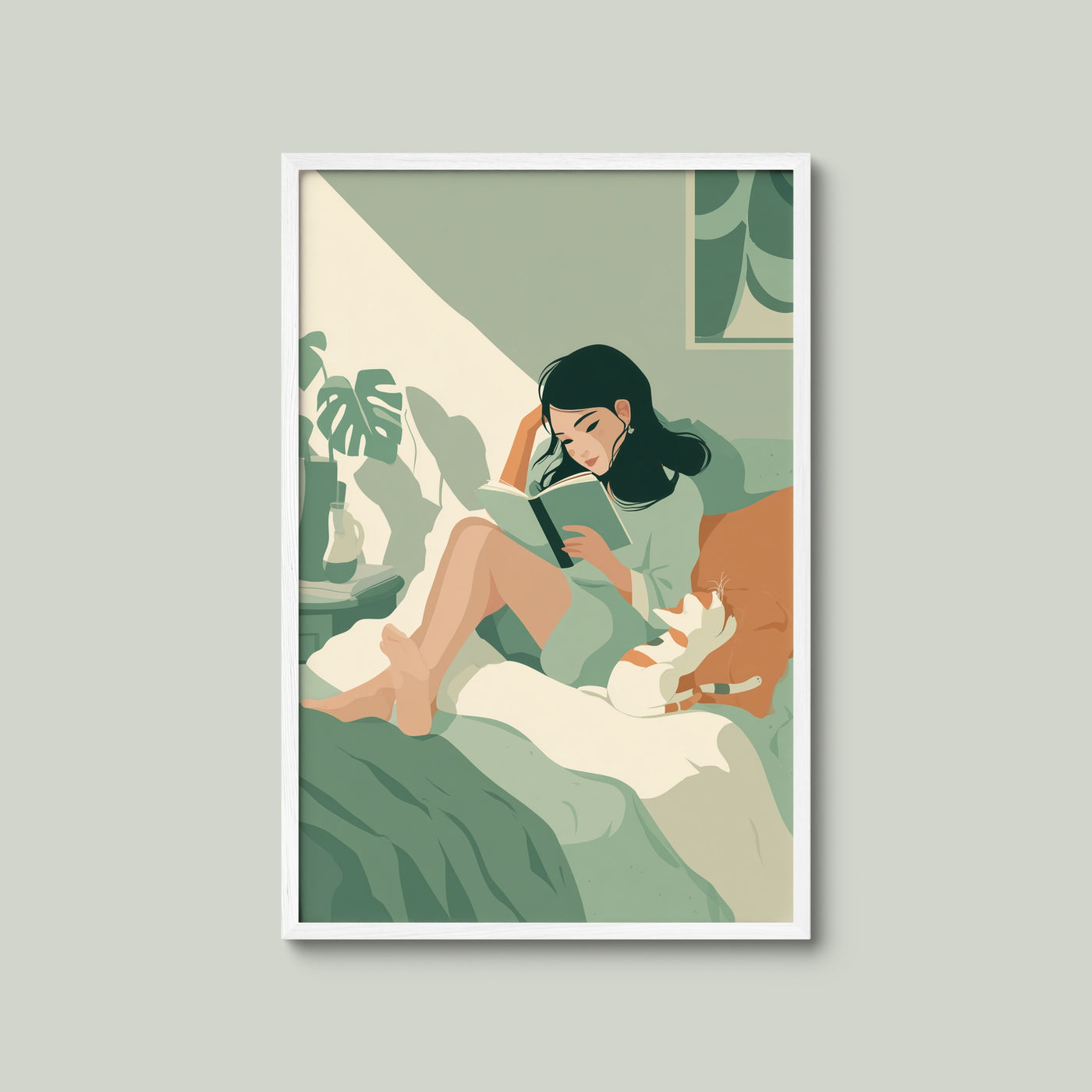 Book and Cat in Sage