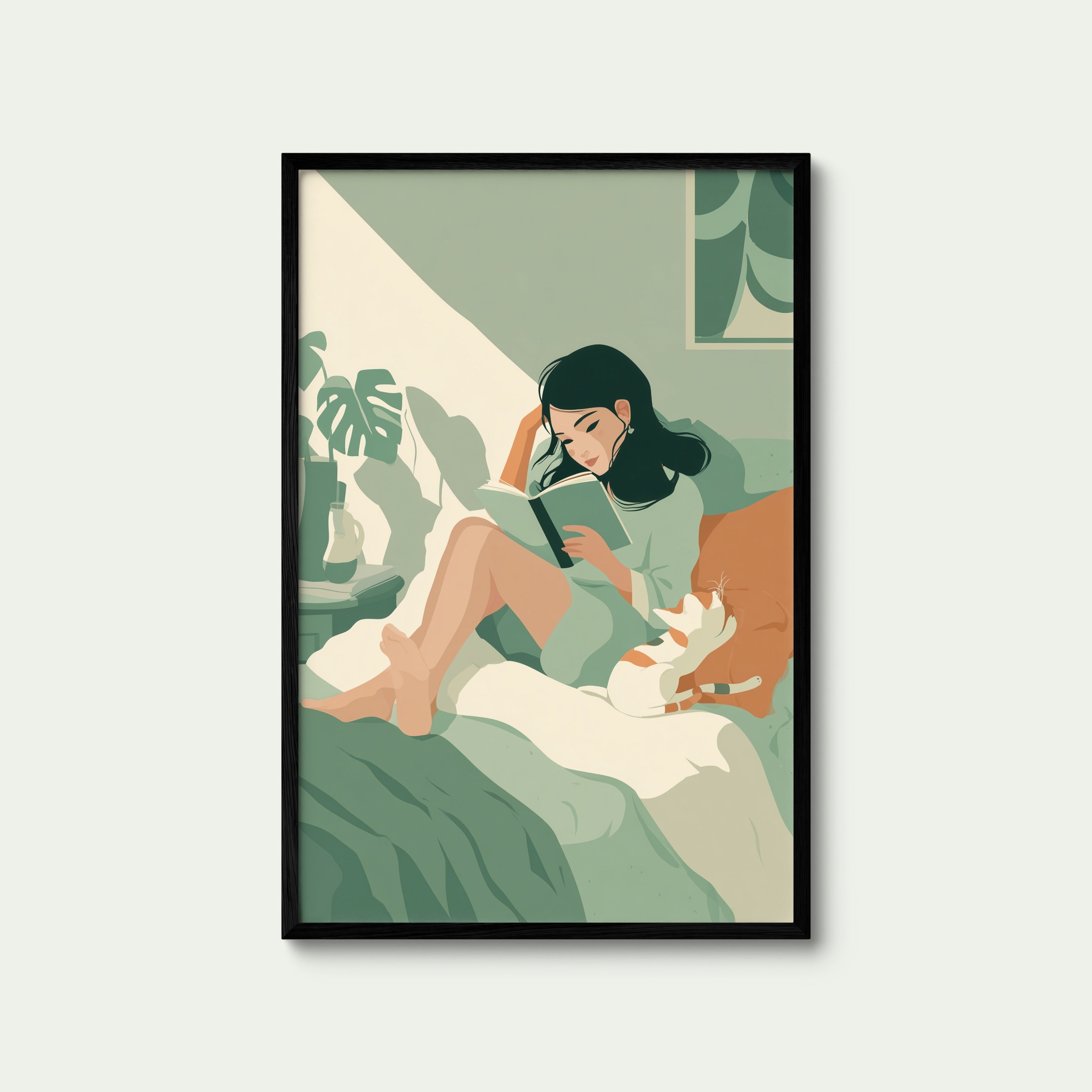 Book and Cat in Sage