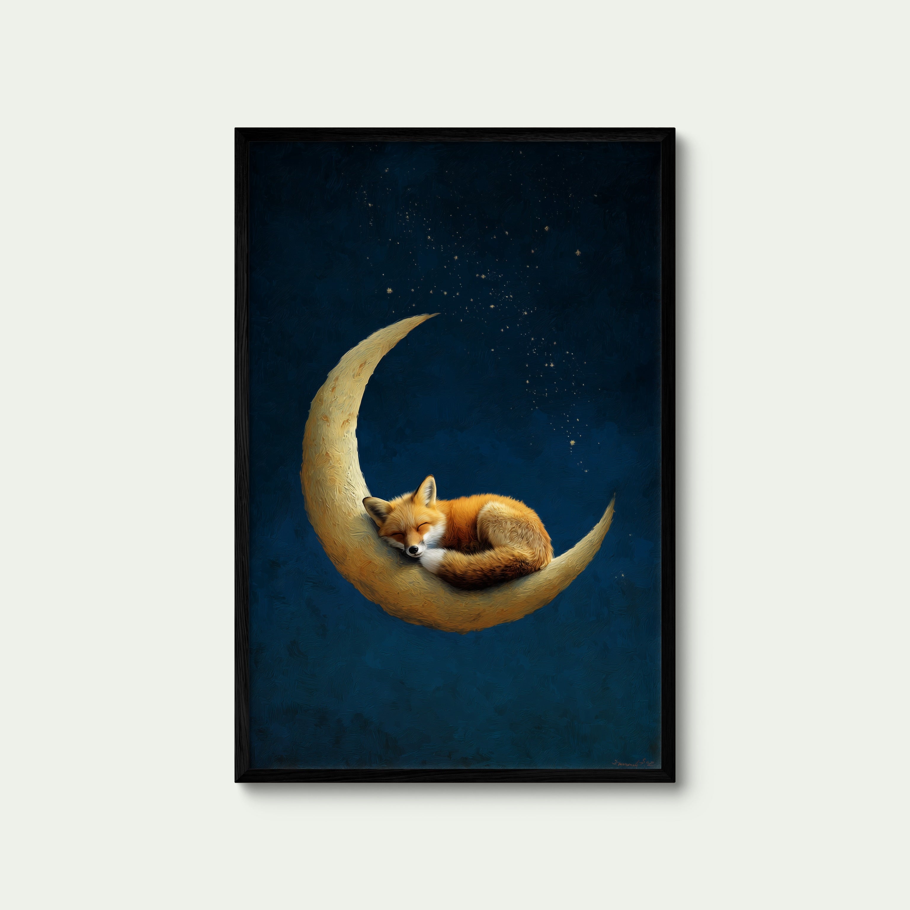 Fox on Crescent Moon