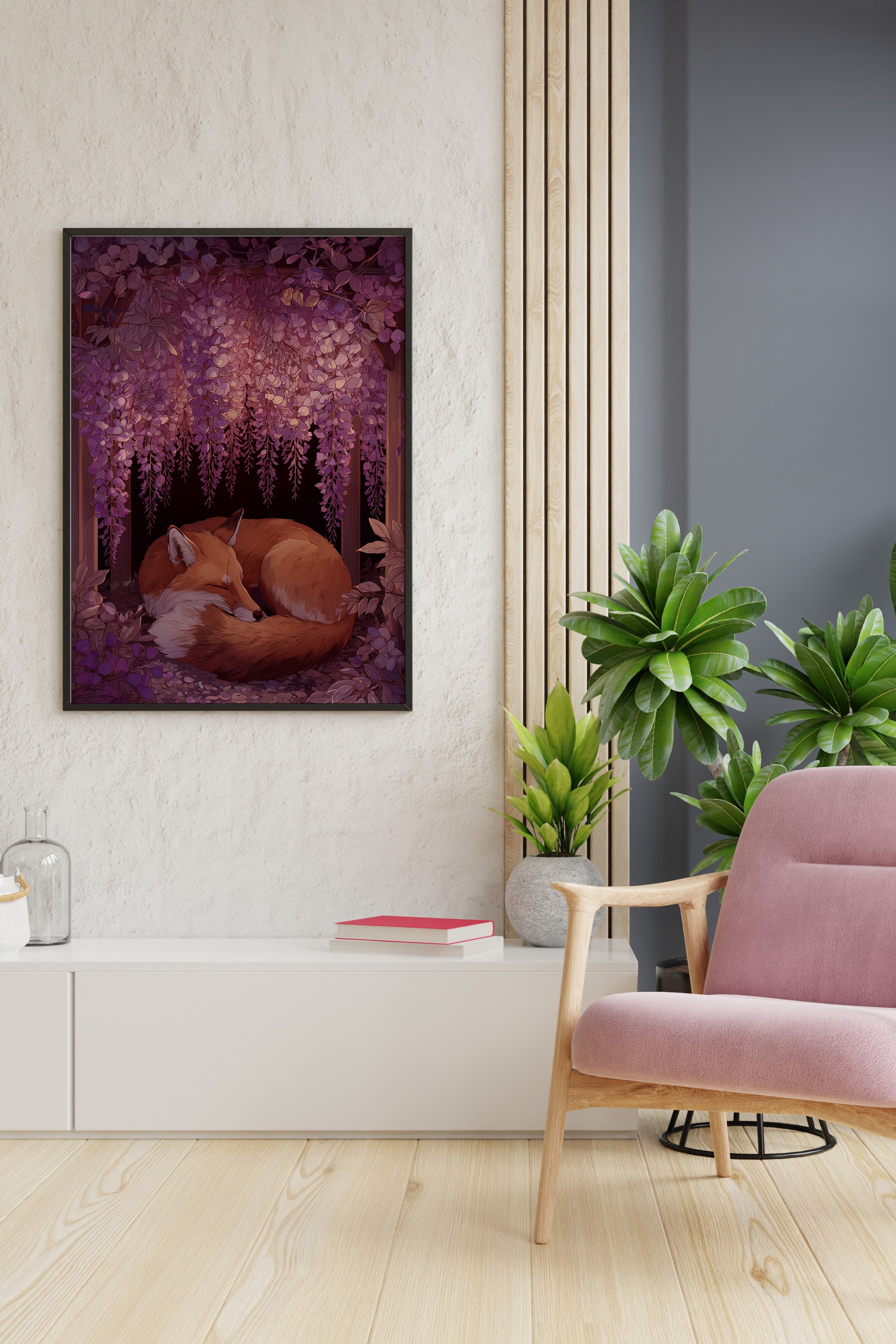 Fox under Wisteria
