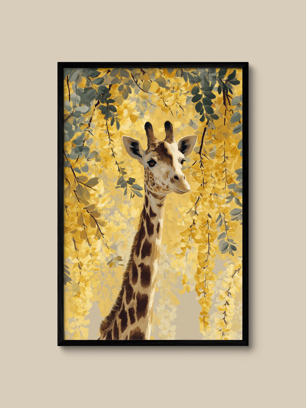 Giraffe in Golden Laburnum
