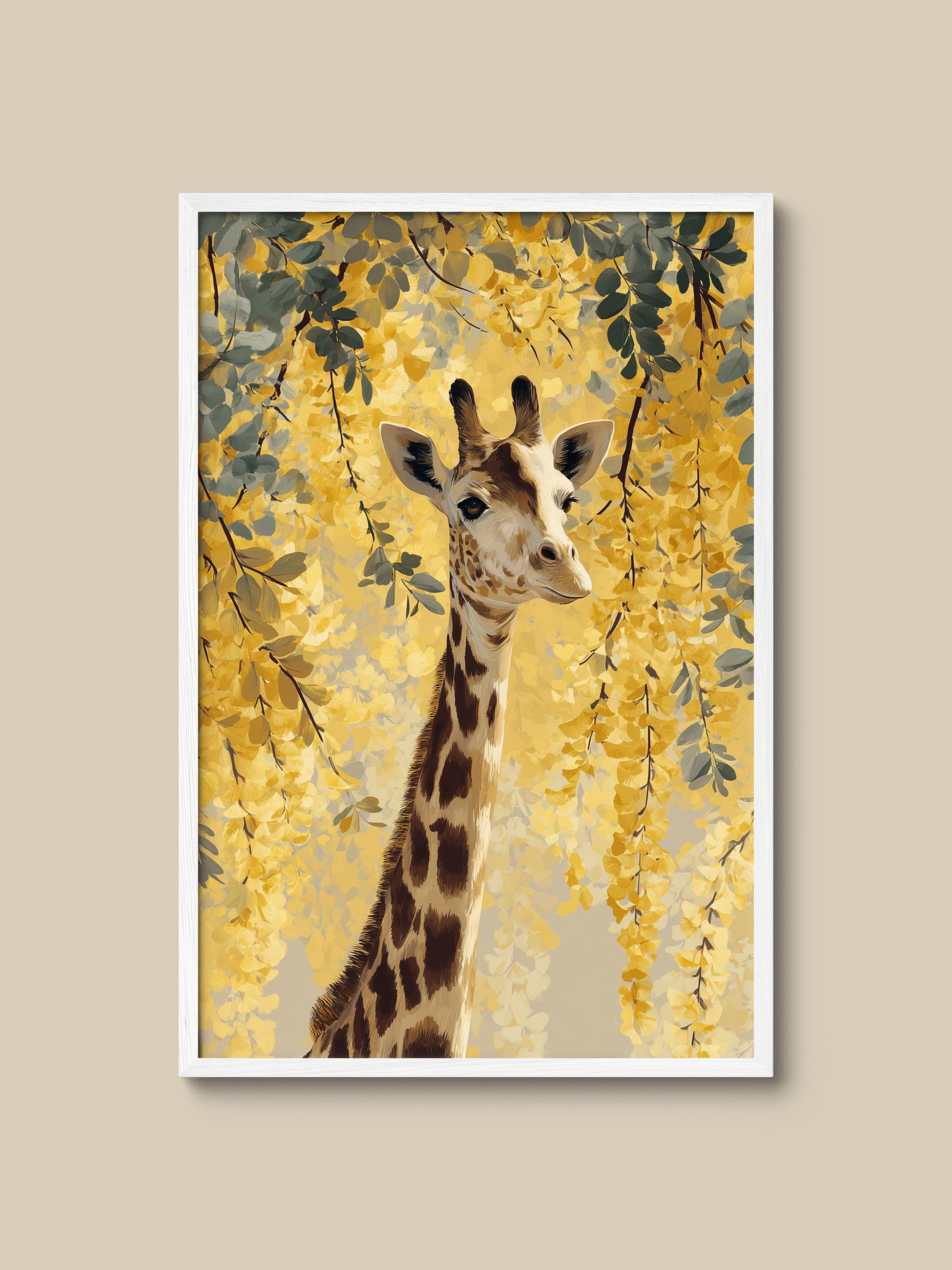 Giraffe in Golden Laburnum