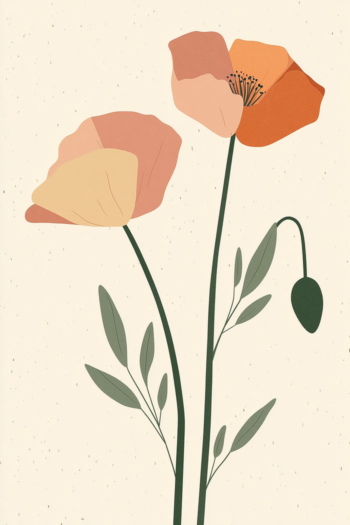 Minimal Poppy Stems
