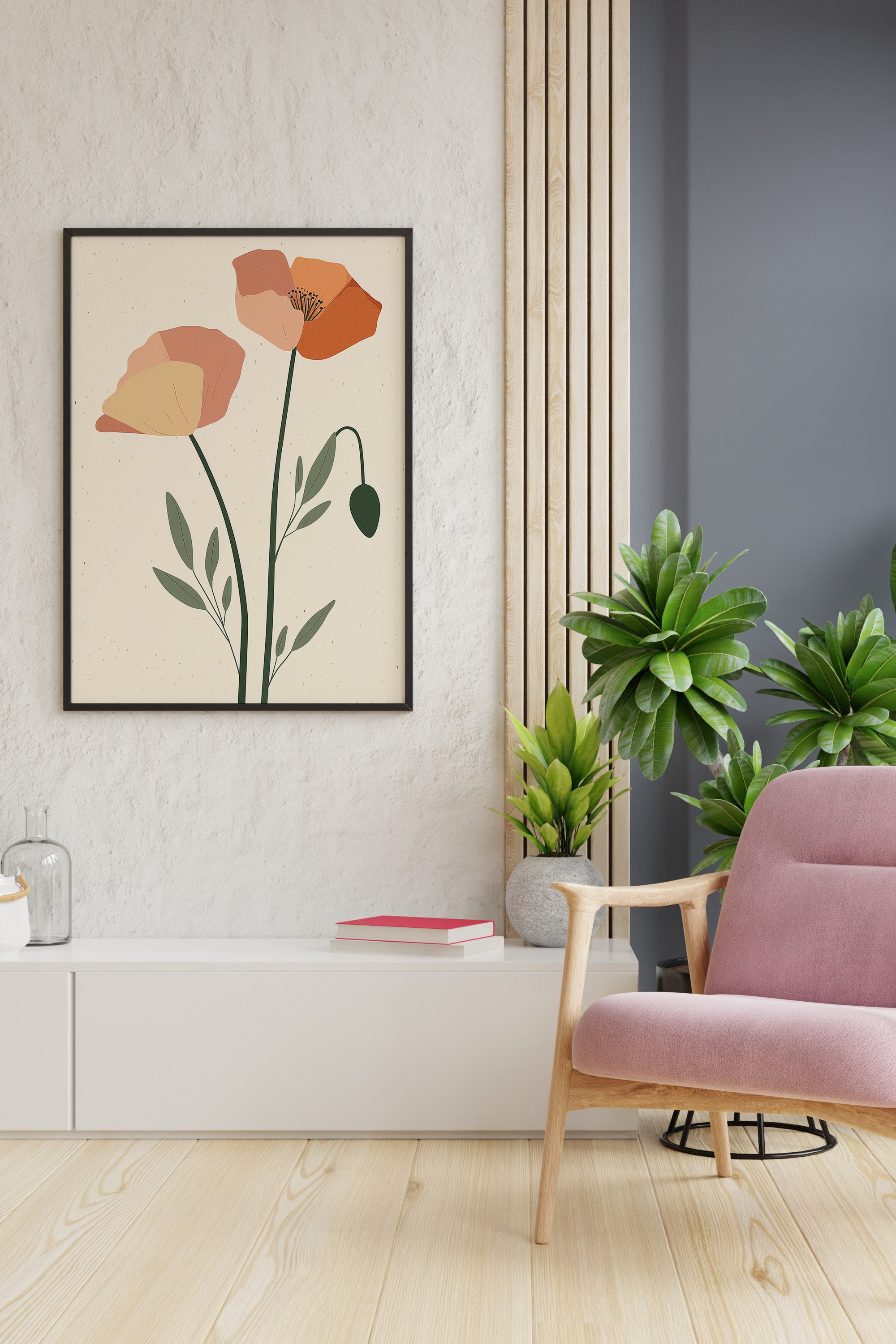 Minimal Poppy Stems