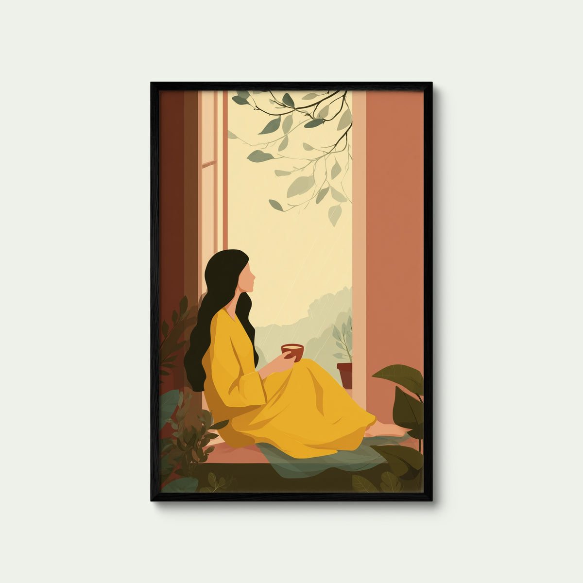 Rain and Yellow Kurta