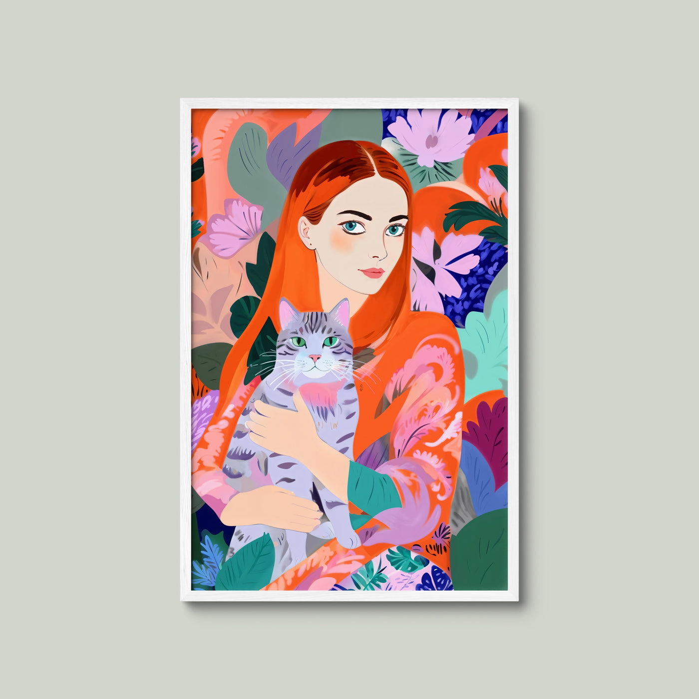 Red Hair Cat Garden