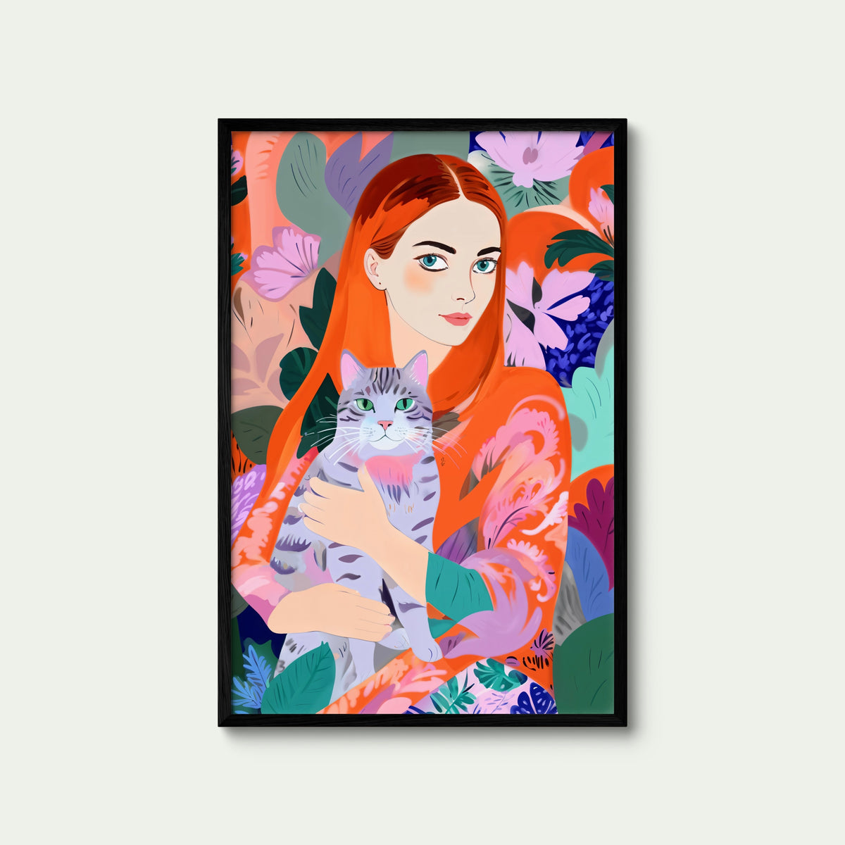 Red Hair Cat Garden