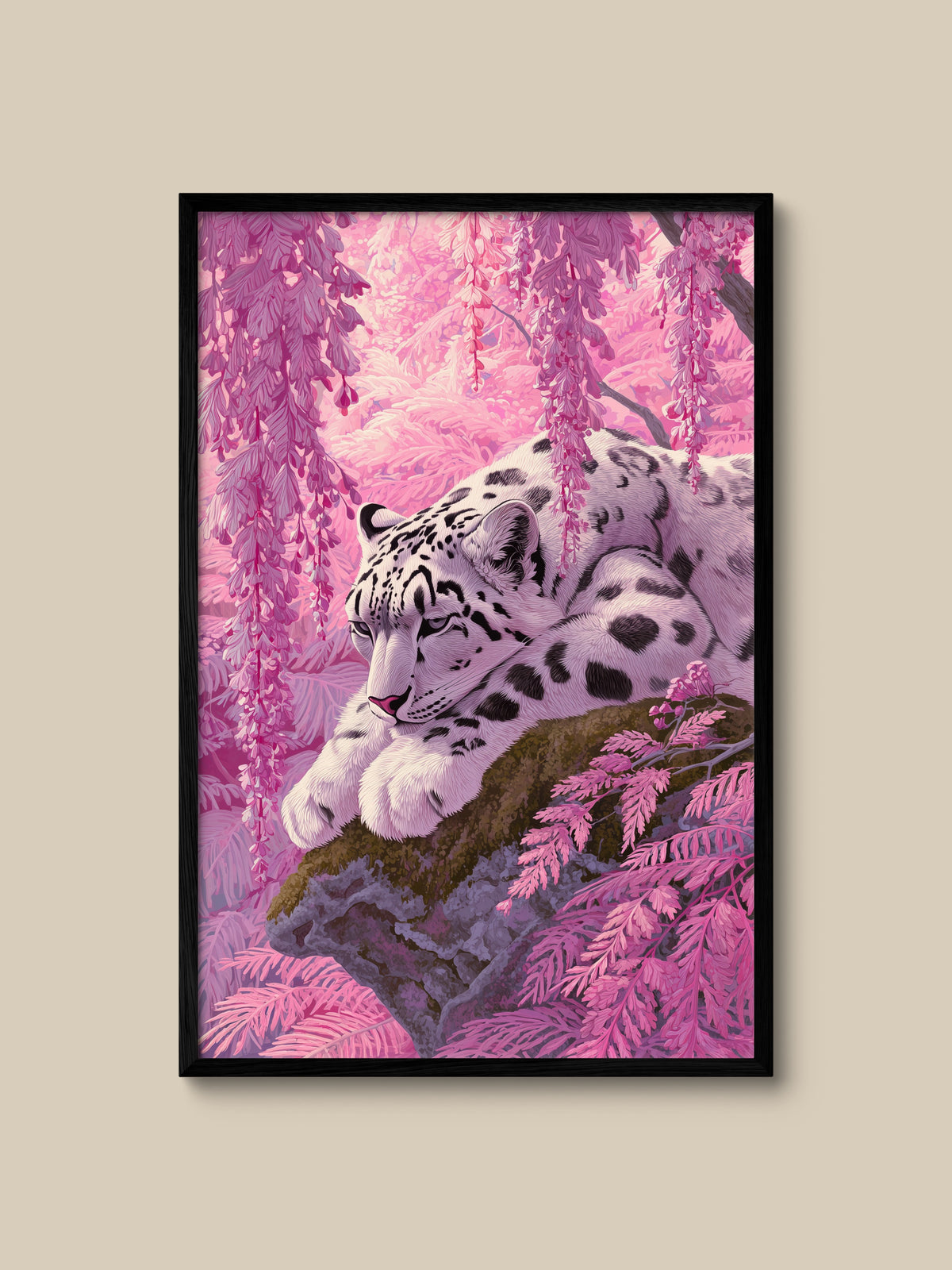 Snow Leopard in Pink