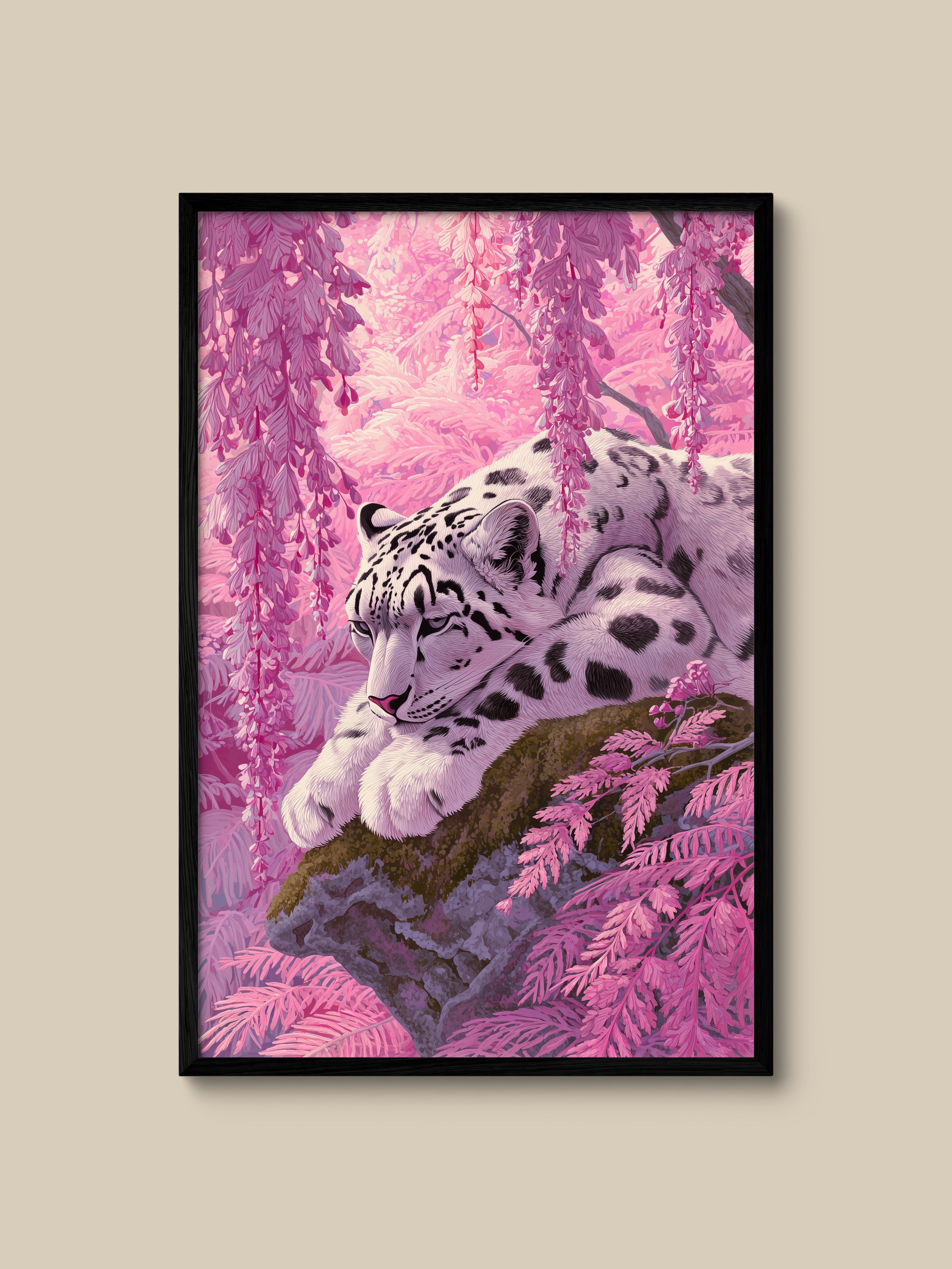 Snow Leopard in Pink