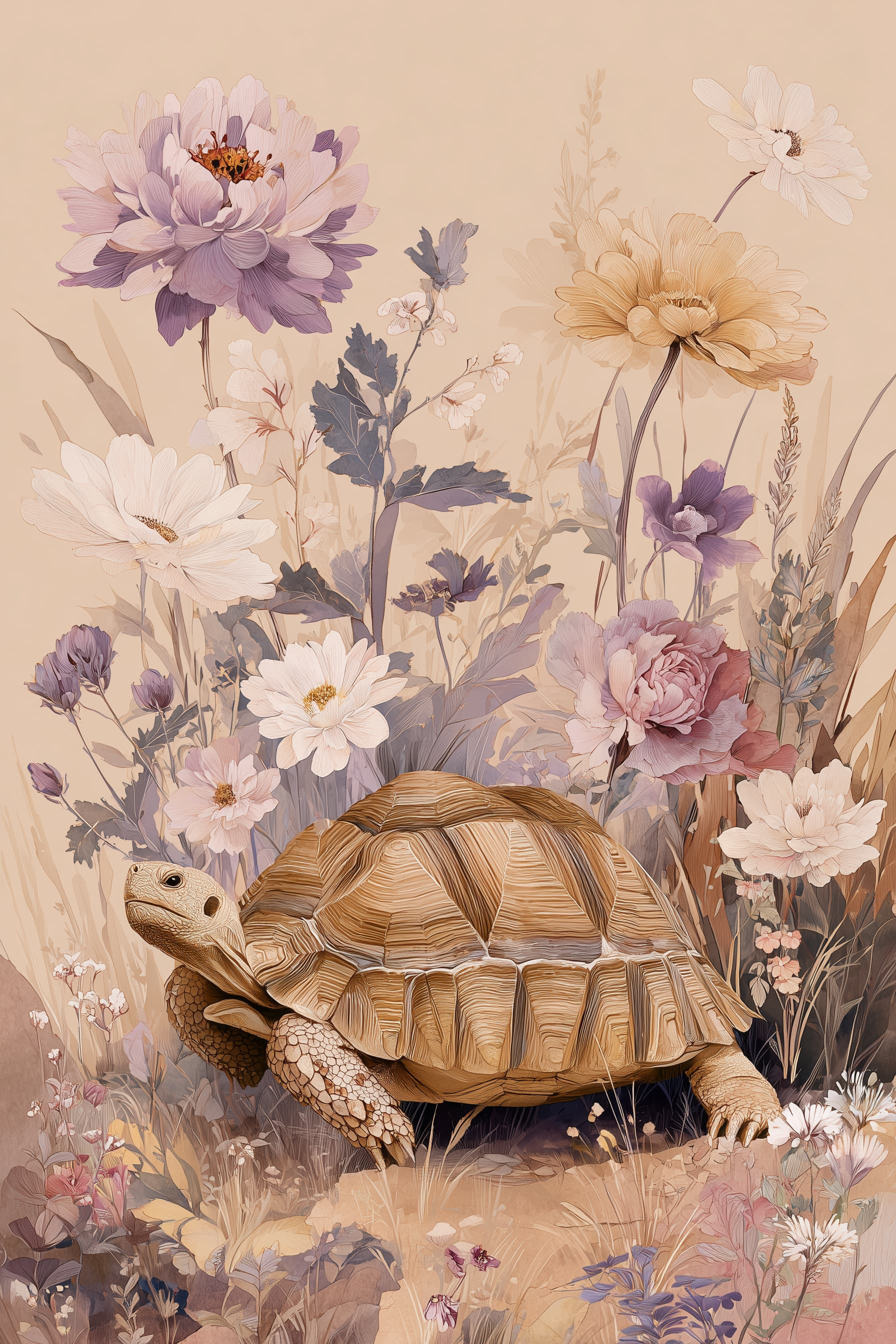 Tortoise in Wildflowers