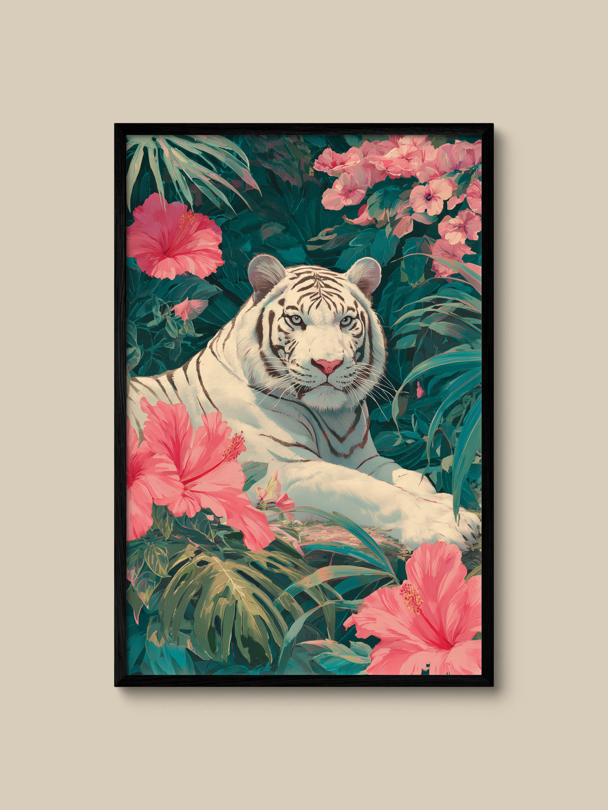 White Tiger in Hibiscus