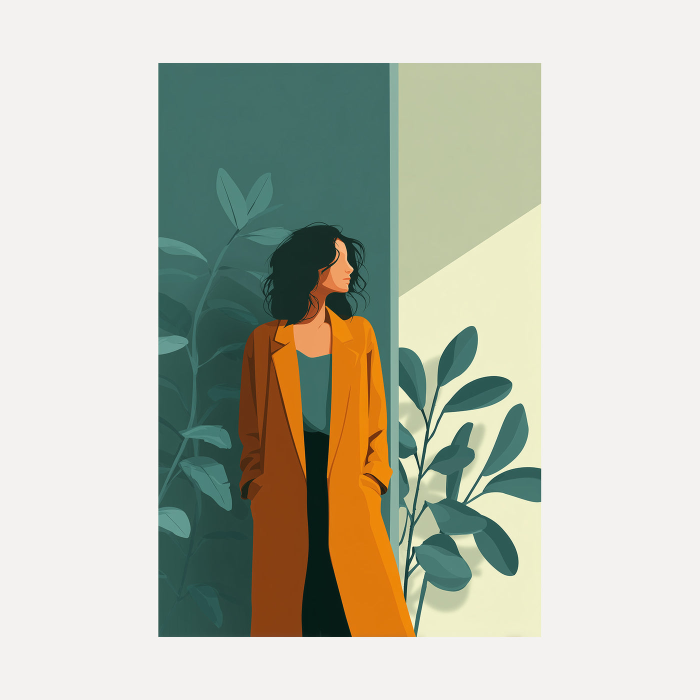 Amber Coat Moment unframed art print