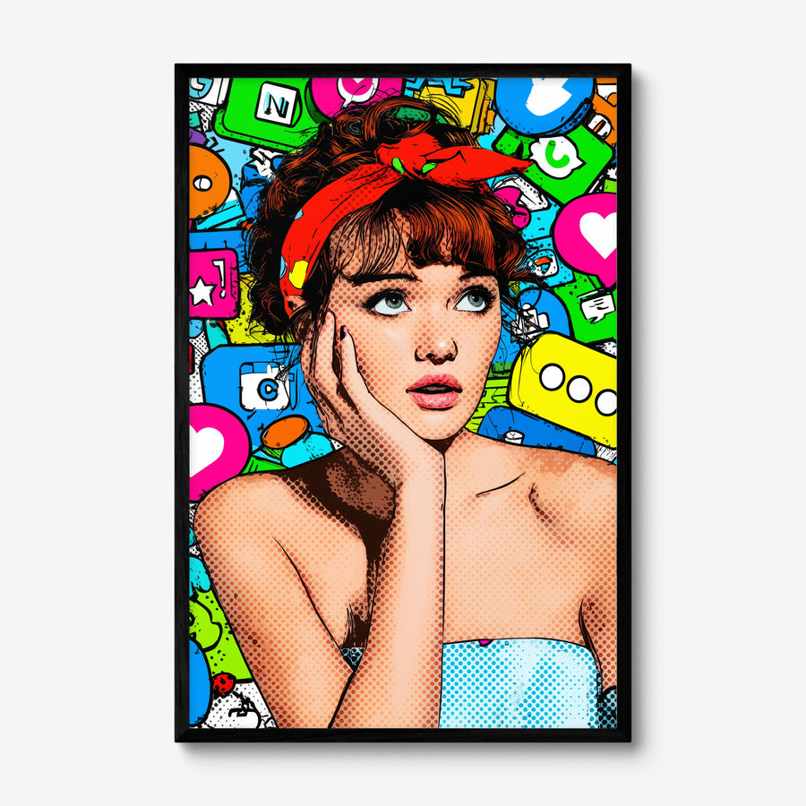 App Overload art print in a black frame