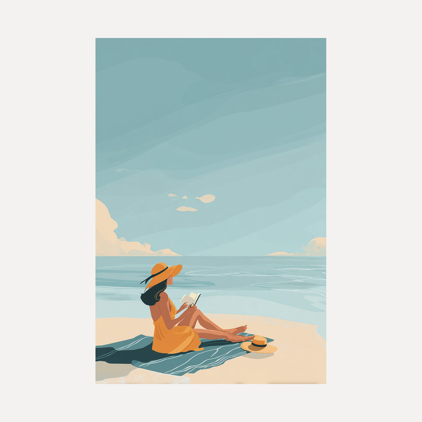Beach Read in Gold unframed art print