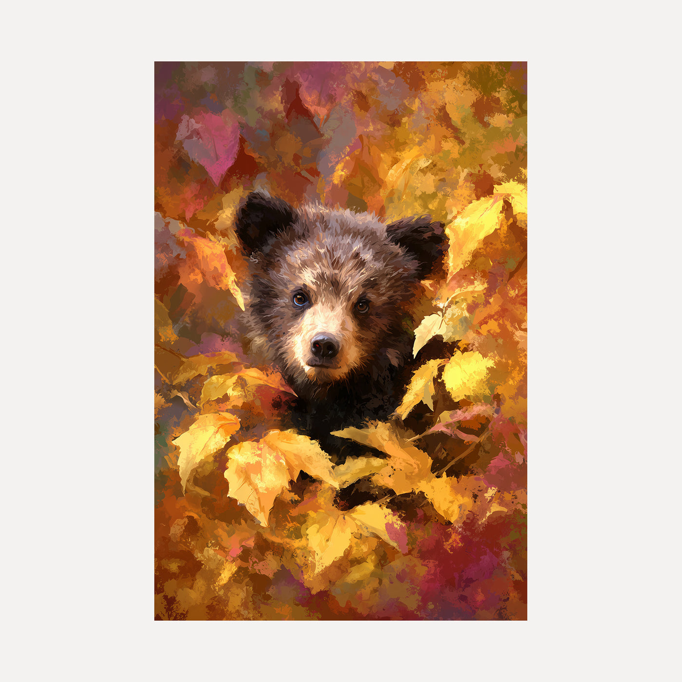 Bear Cub in Autumn unframed art print