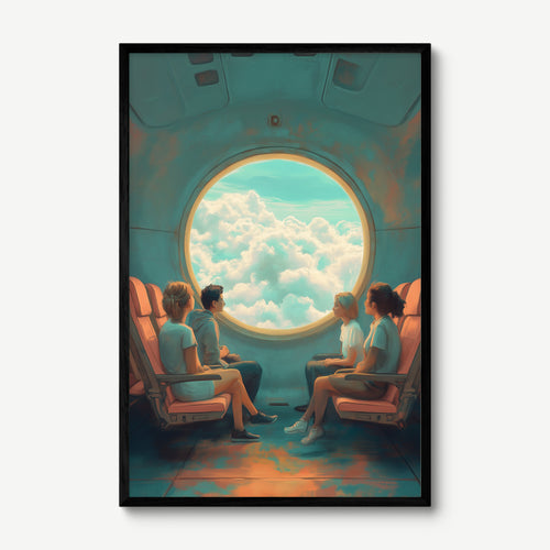 Beyond the Clouds art print in a black frame
