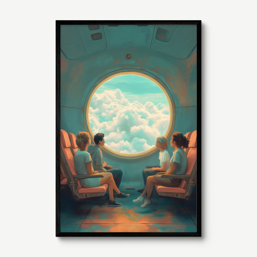 Beyond the Clouds art print in a black frame