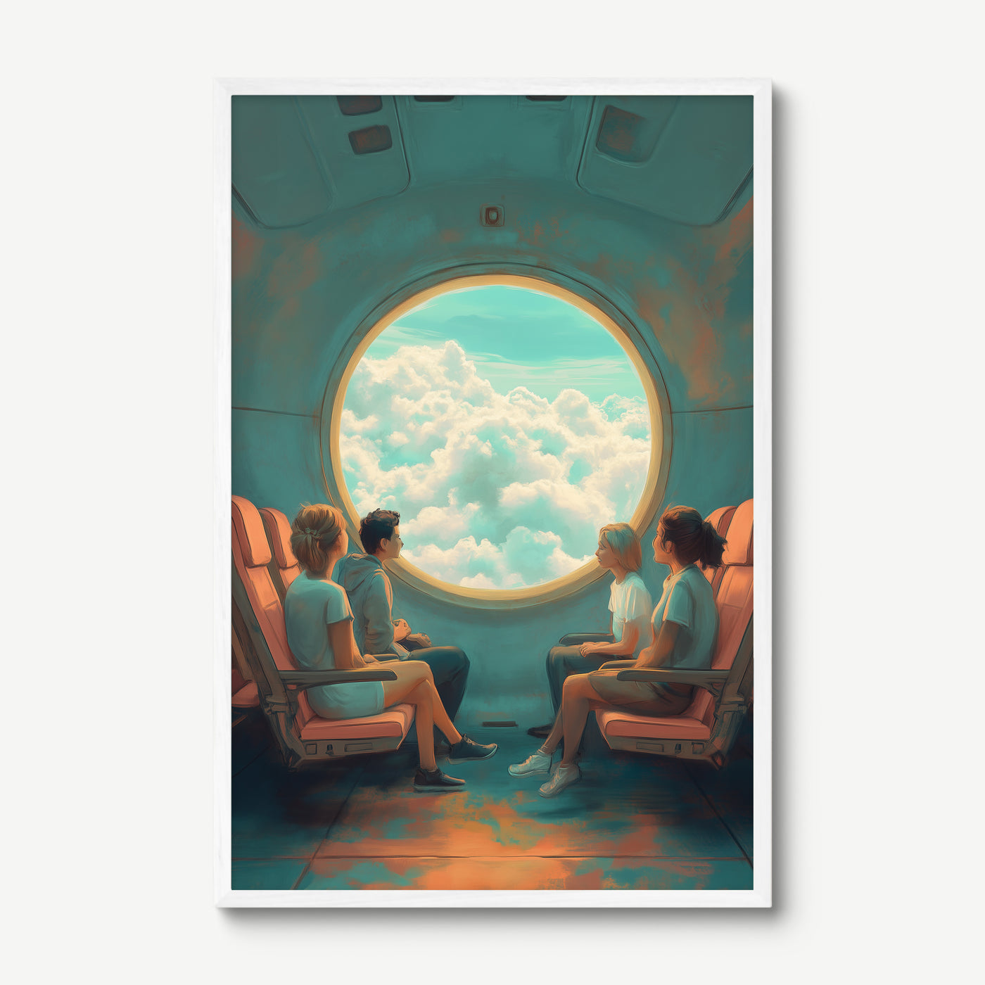 Beyond the Clouds art print in a white frame