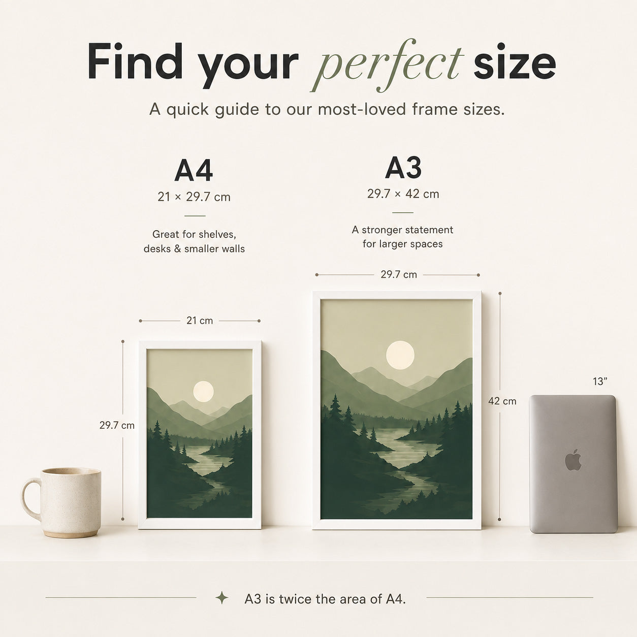 A4 and A3 print size comparison