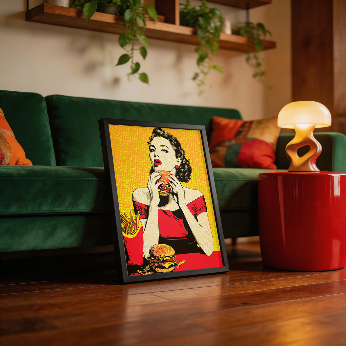 Burger Queen framed on a wall