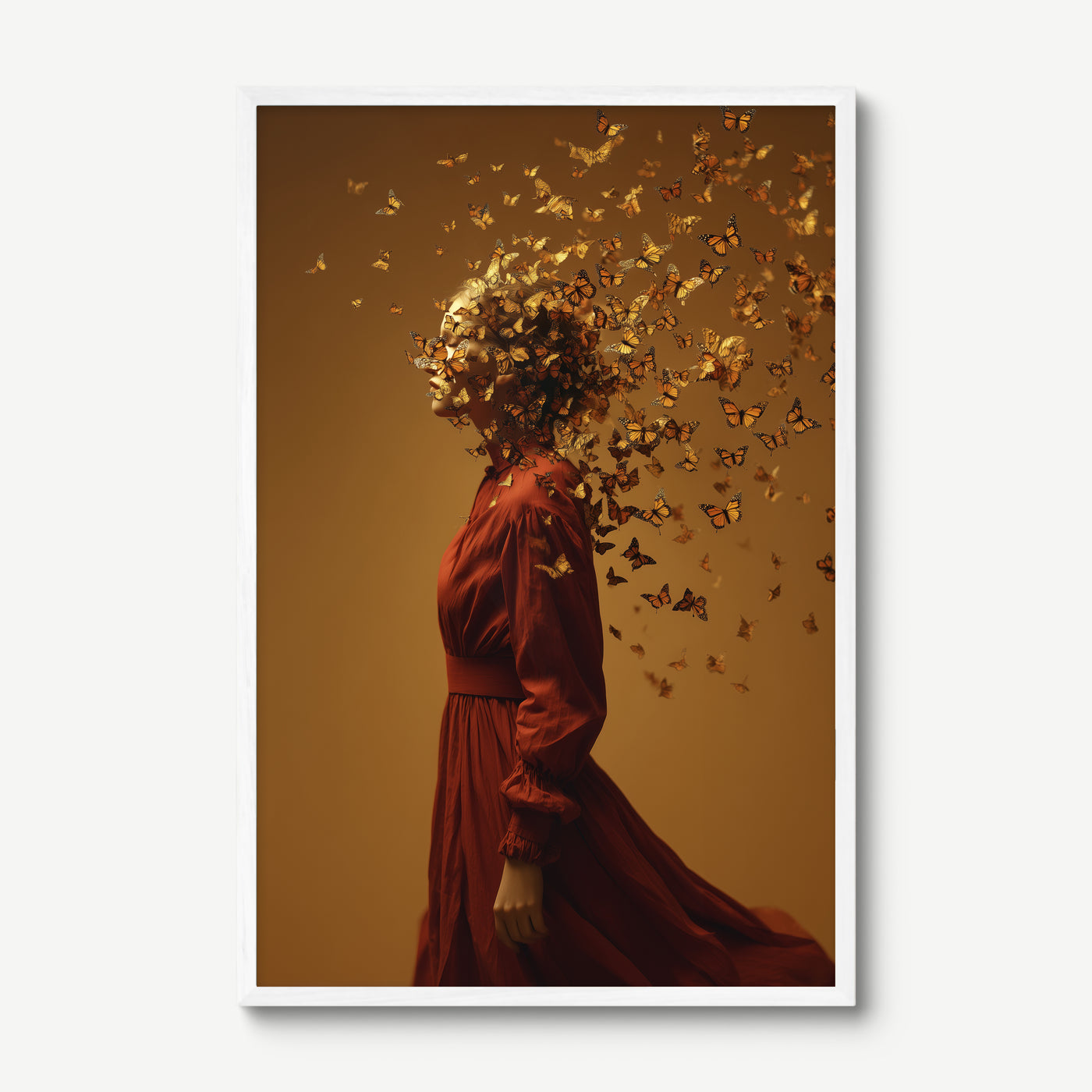Butterfly Storm art print in a white frame