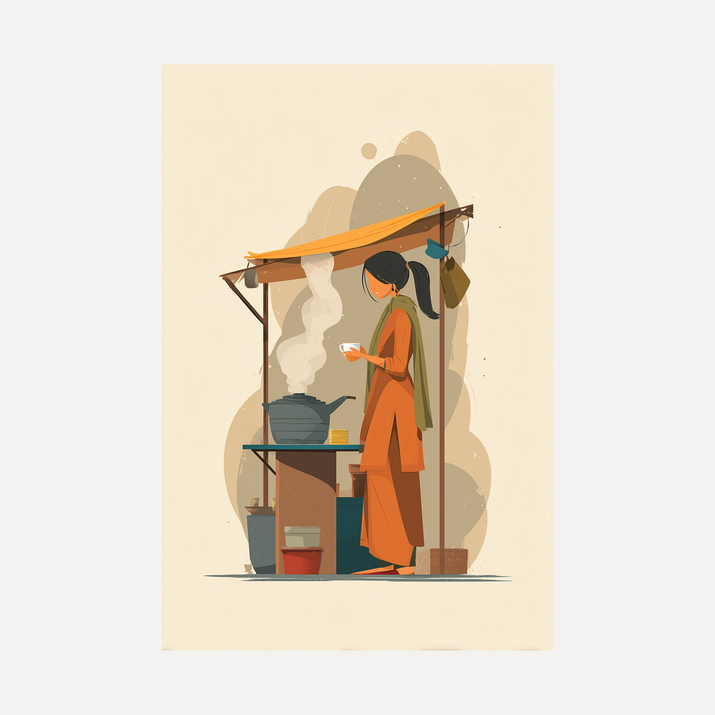 Chai at the Stall unframed art print