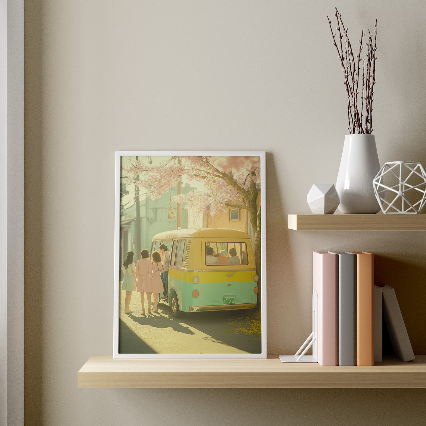 Cherry Blossom Getaway framed in a room