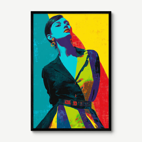 Colour Split art print in a black frame