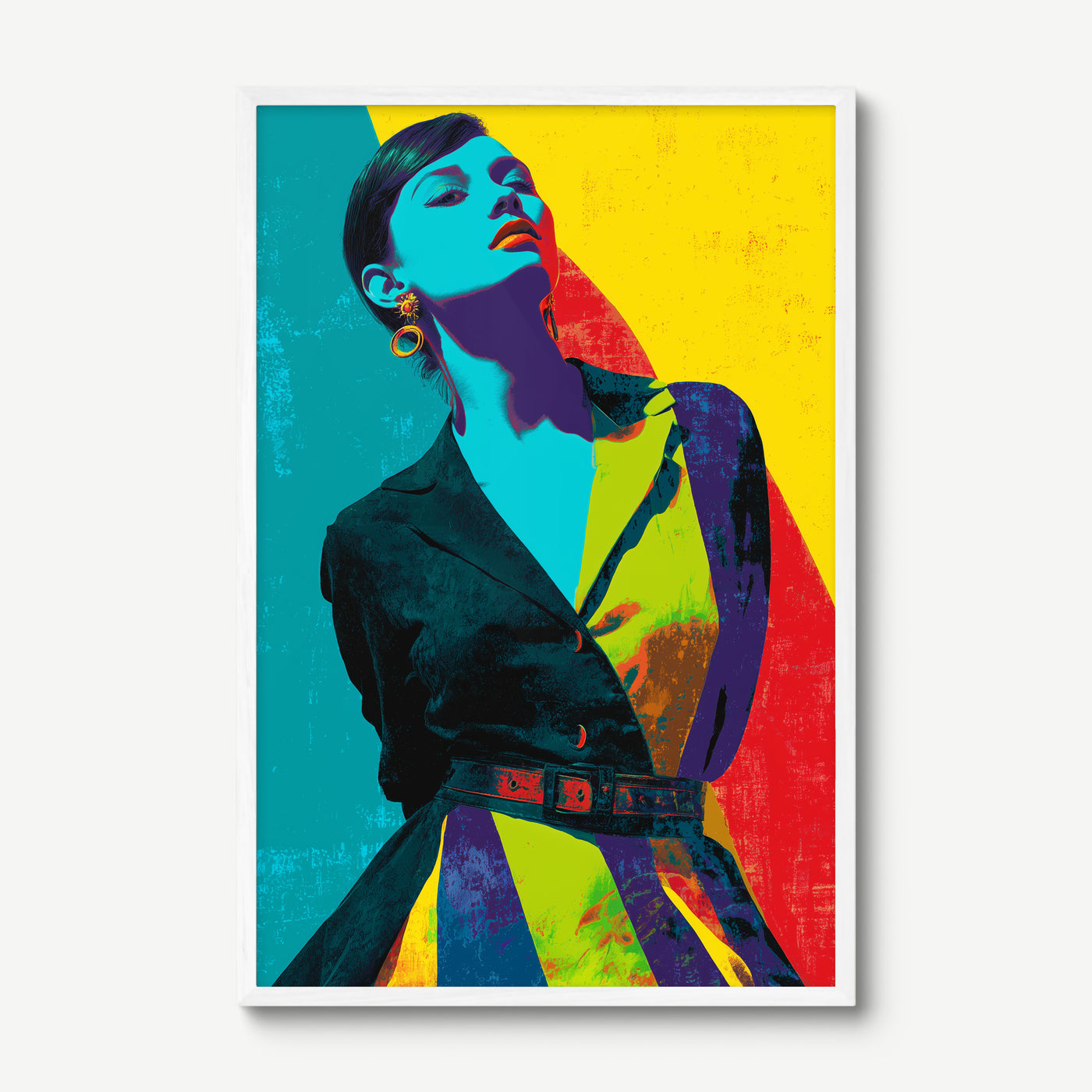 Colour Split art print in a white frame