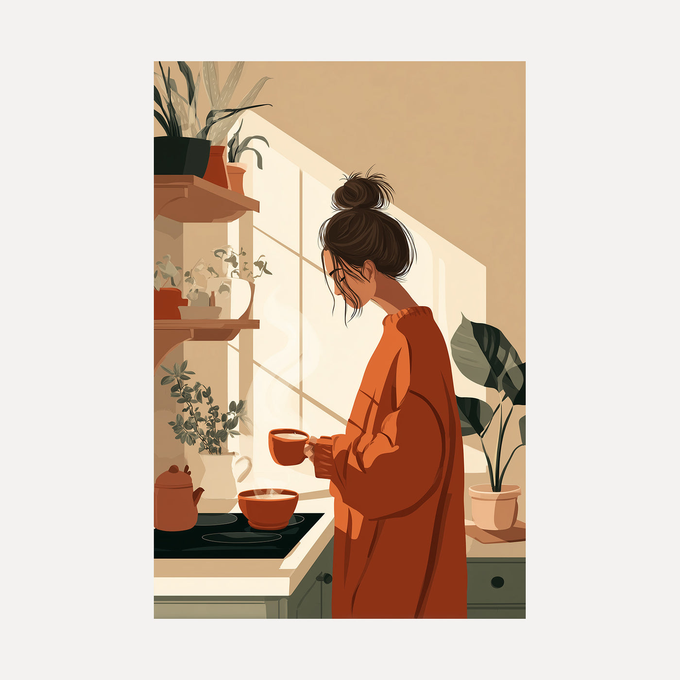 Cosy Kitchen Morning unframed art print