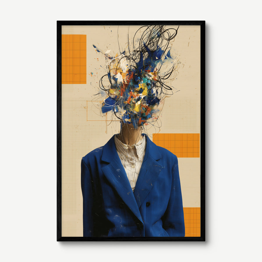 Creative Chaos art print in a black frame