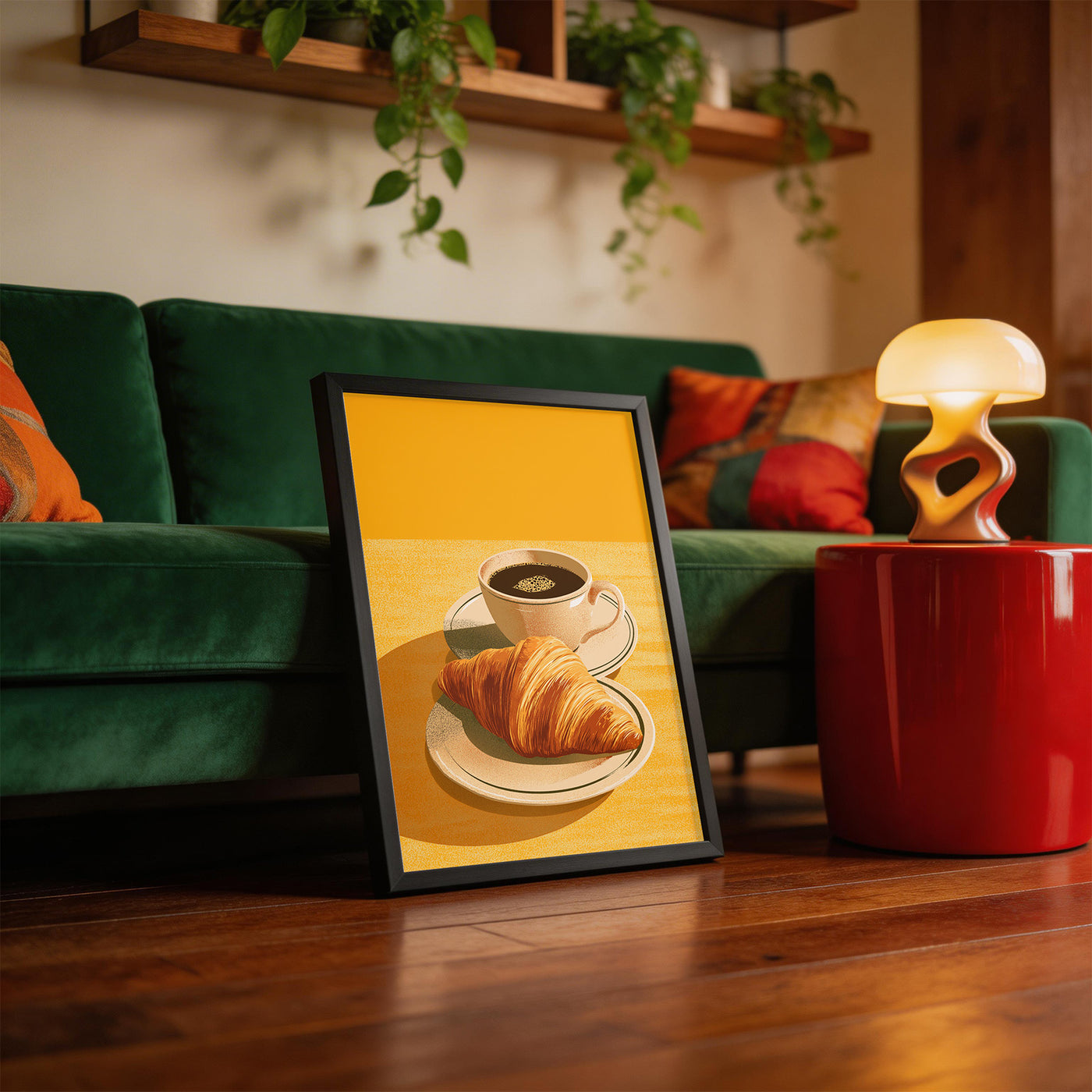 Croissant Morning framed on a wall