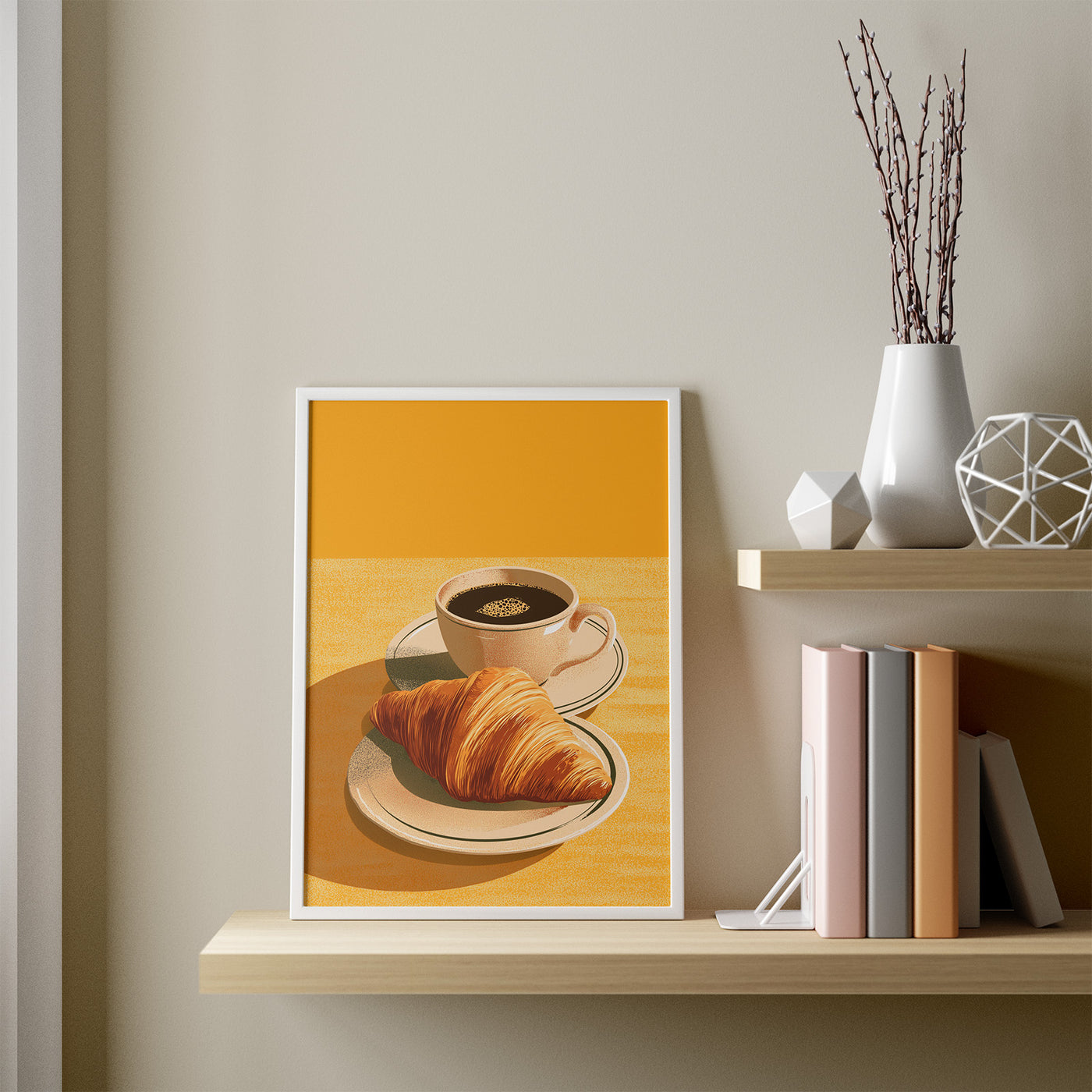 Croissant Morning framed in a room