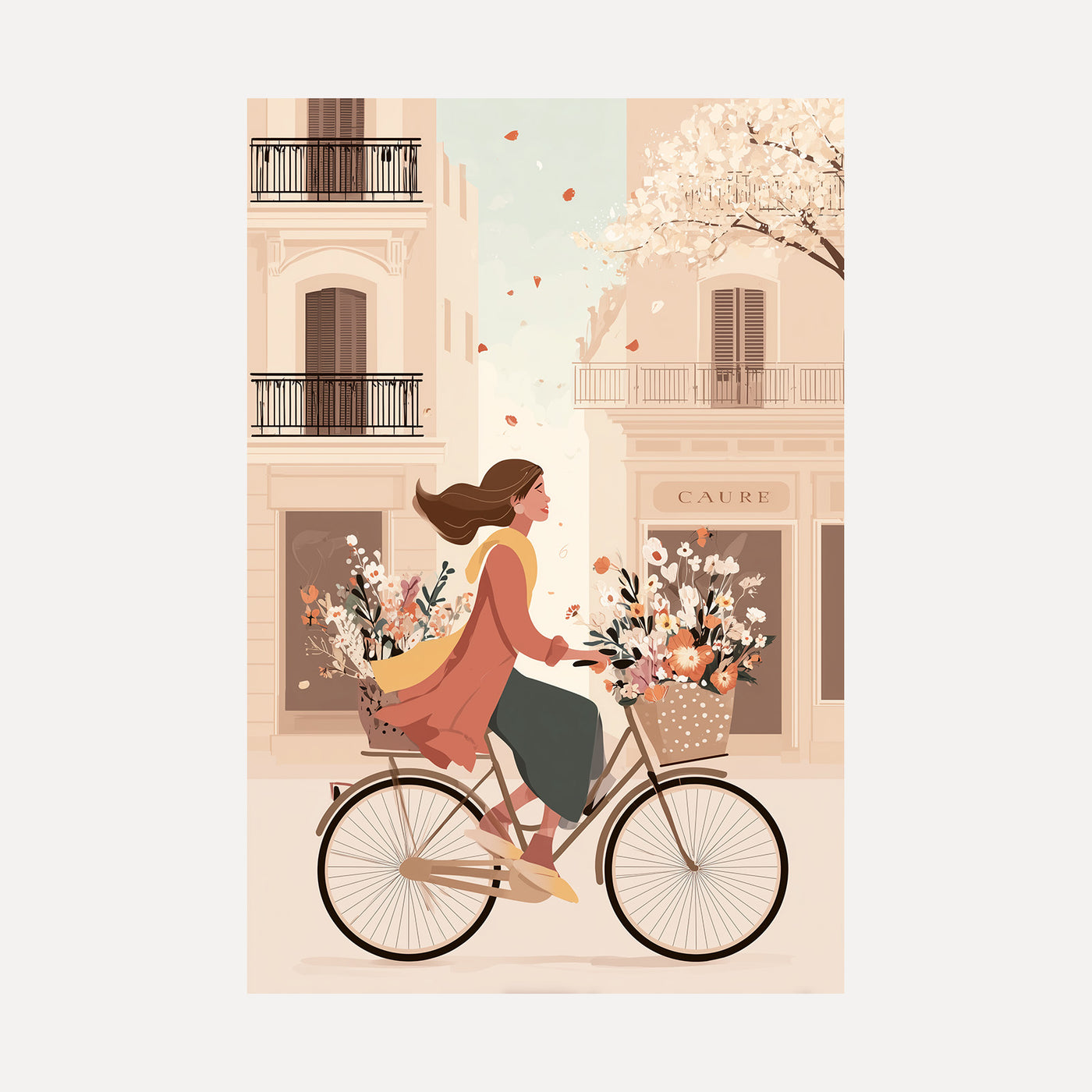 Cycling Through Petals unframed art print