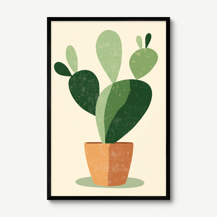 Desert Cactus art print in a black frame