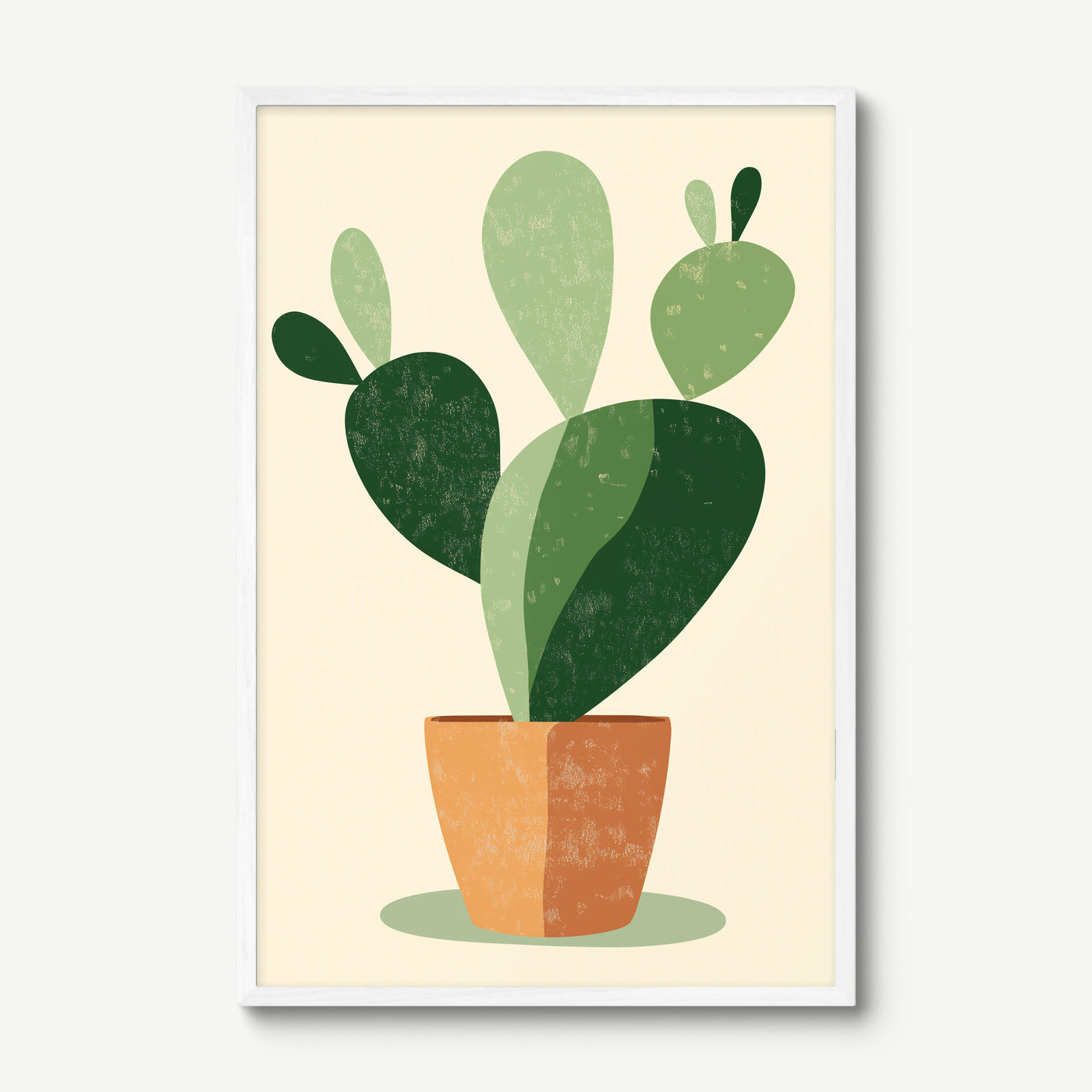 Desert Cactus art print in a white frame