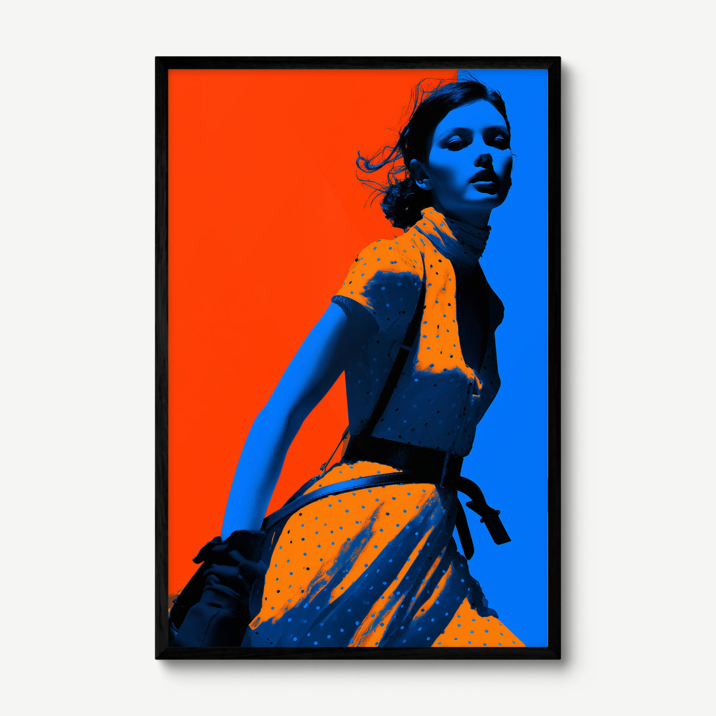 Dot Storm art print in a black frame