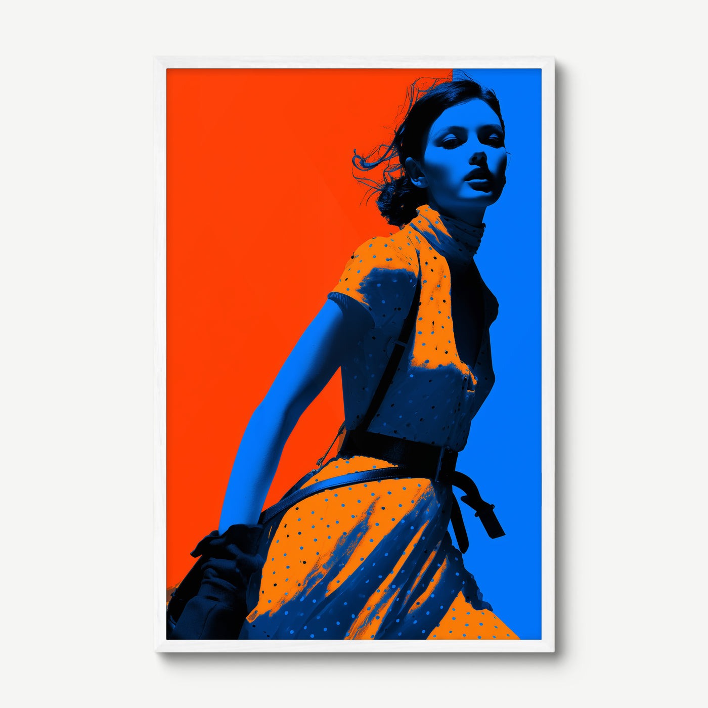 Dot Storm art print in a white frame