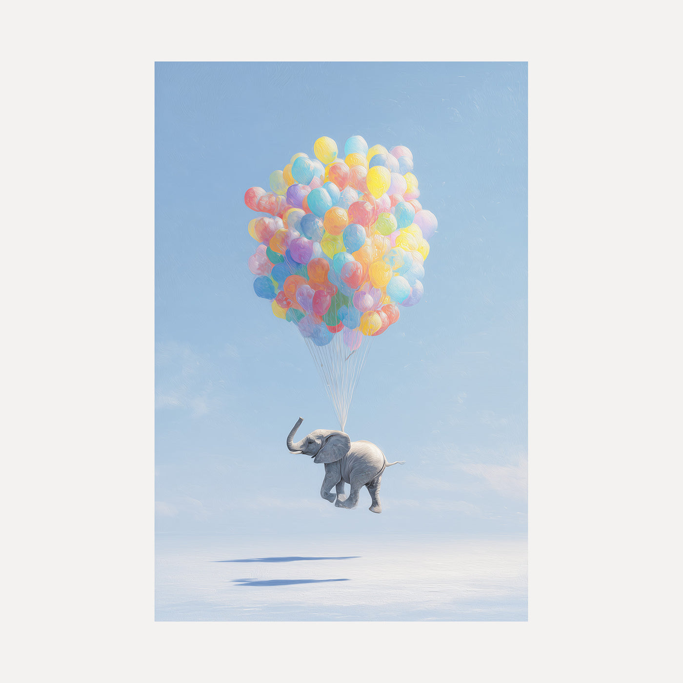 Elephant and Balloons unframed art print