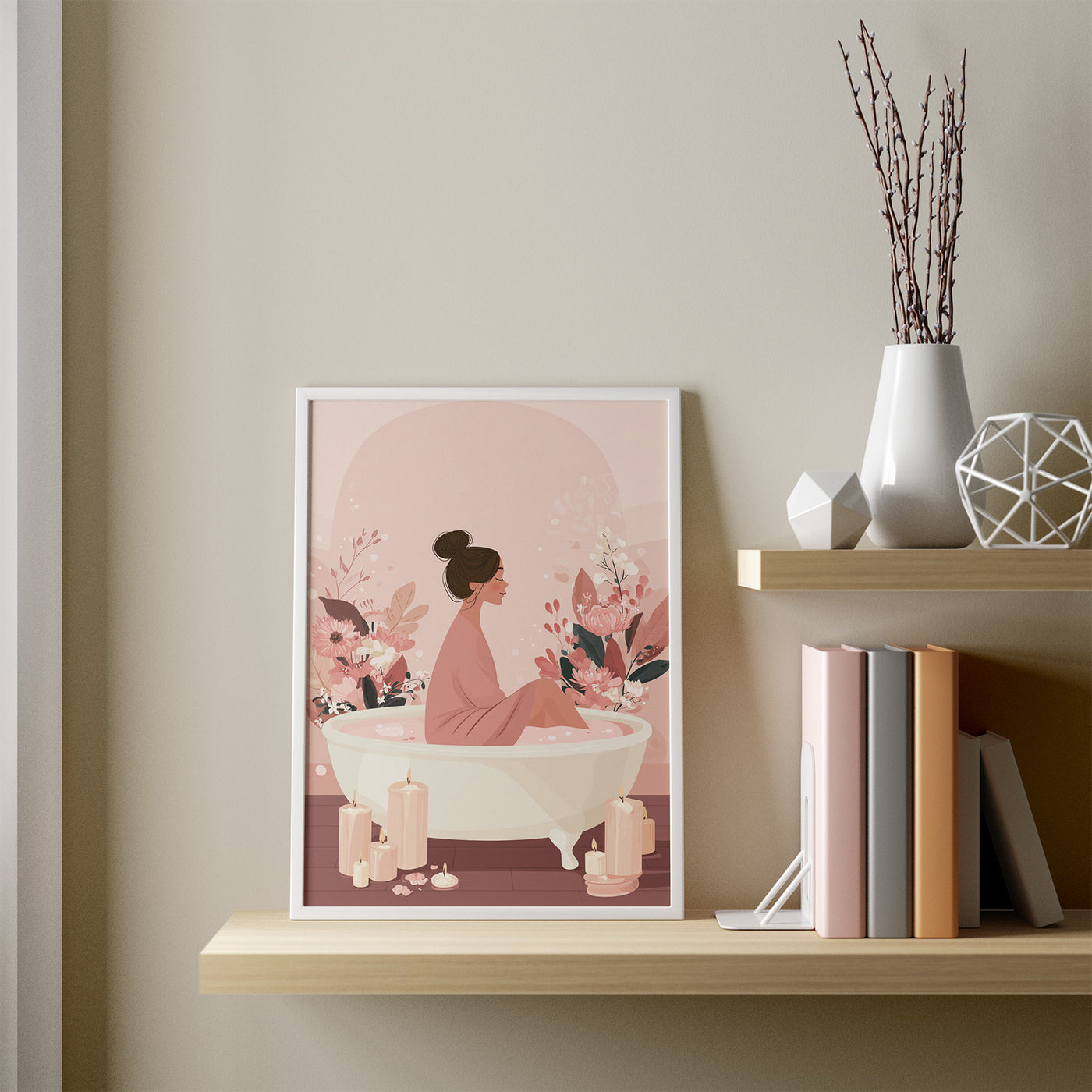 Floral Bath Ritual framed in a room