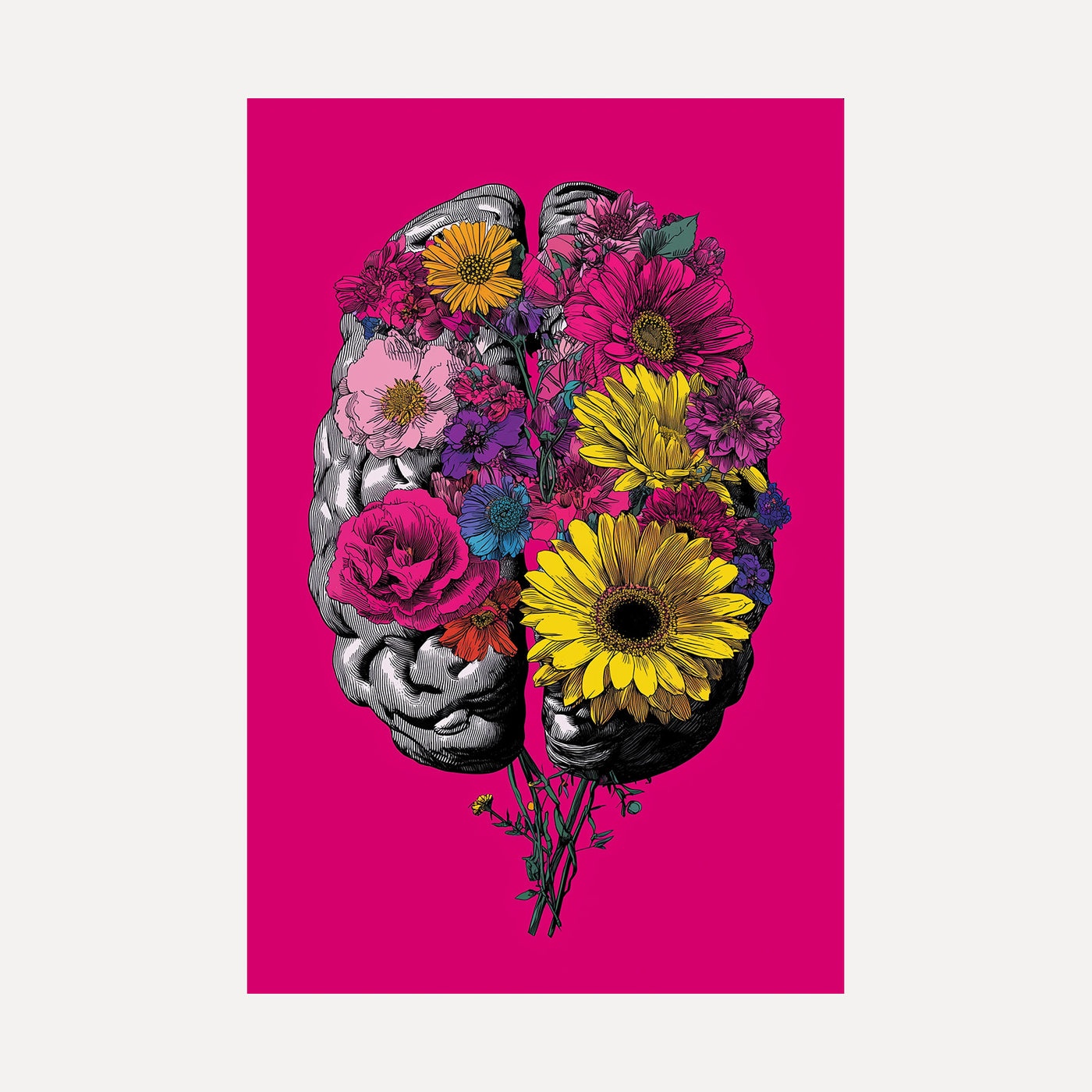 Floral Brain unframed art print