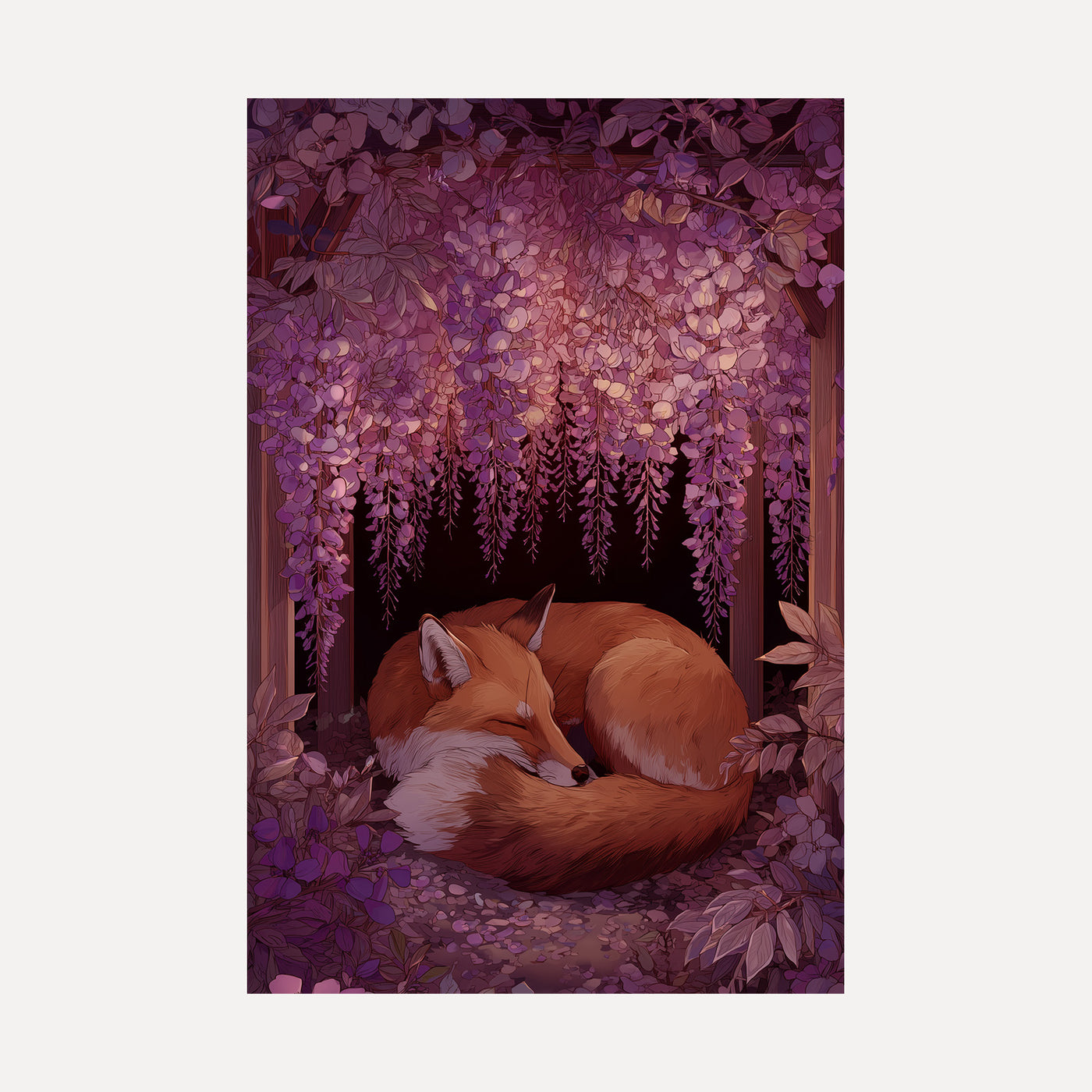 Fox Under Wisteria unframed art print
