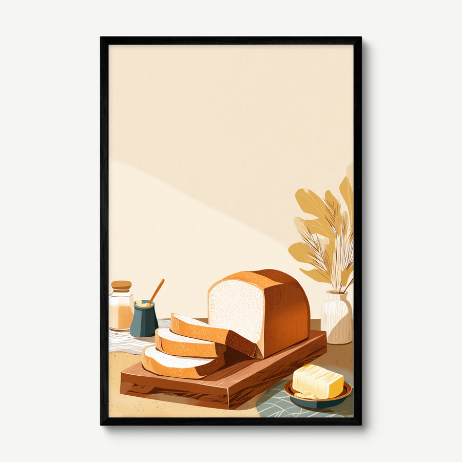 Fresh Loaf art print in a black frame